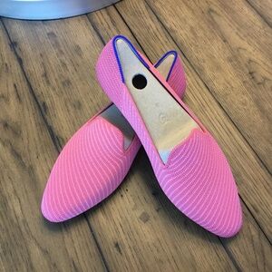 Light Pink/White Striped Loafers